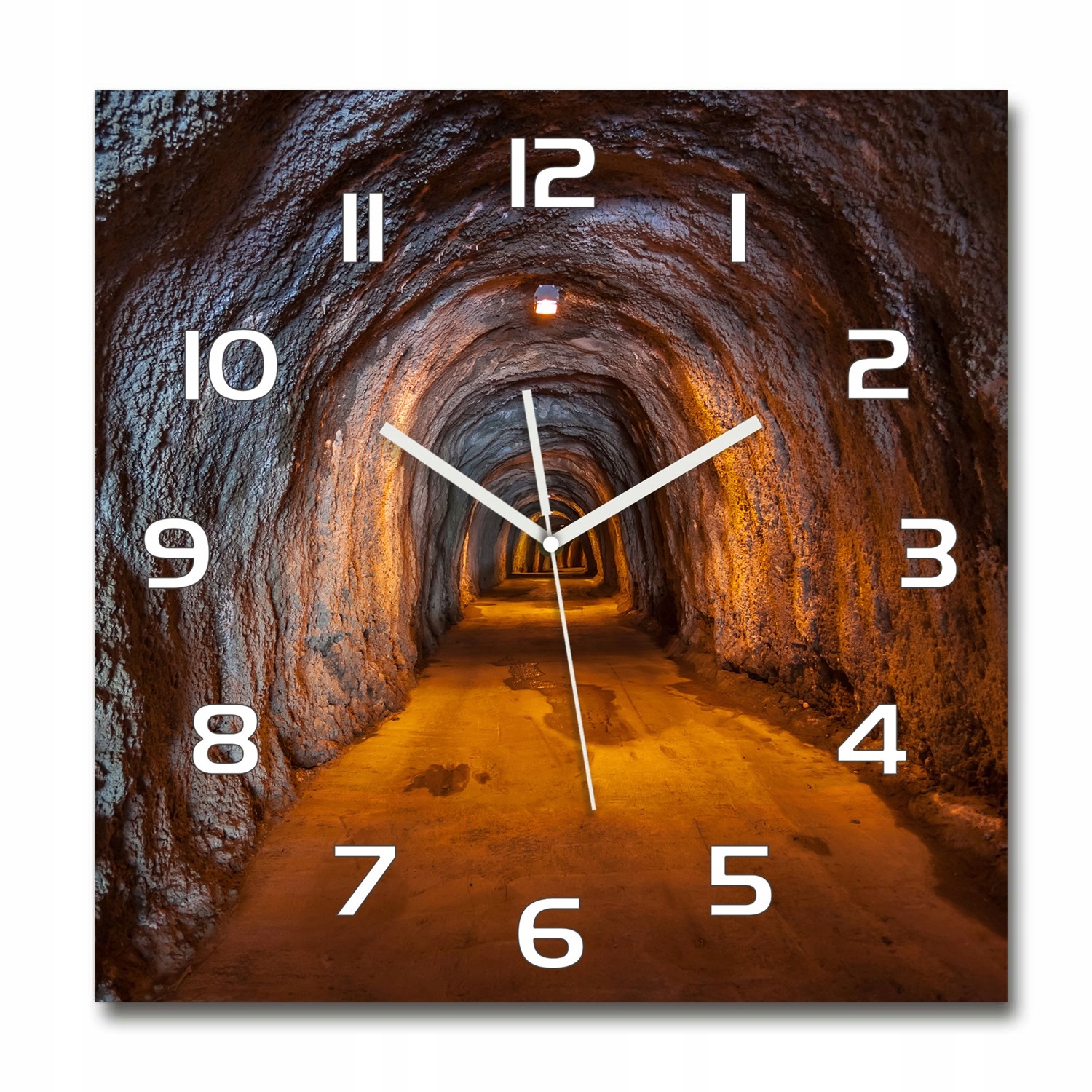 

Szklany duży zegar wiszący Podziemny tunel 60x60cm