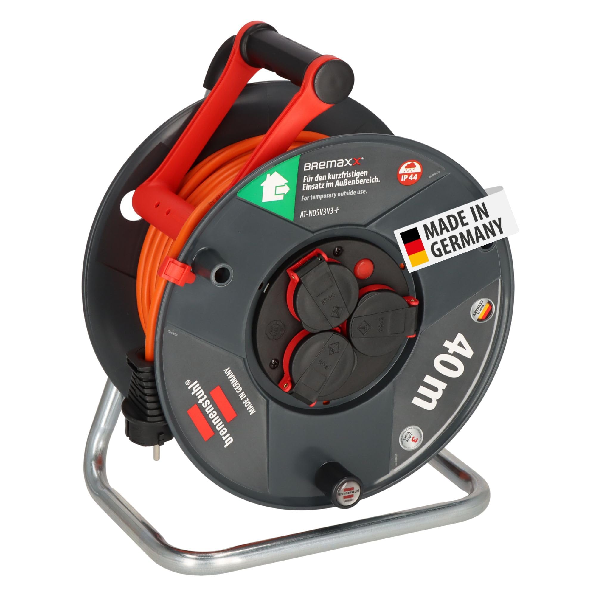 BRENNENSTUHL Kabeltrommel 40m IP44 3 Gniazda Ochrona Przed Przegrzaniem — miniatura 2