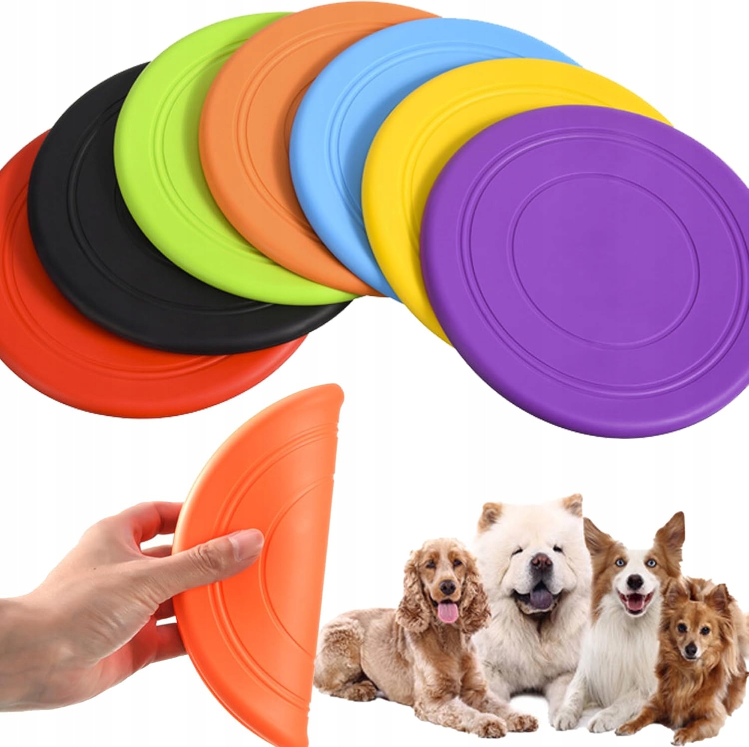 Sada 7 frisbee pro psa 17.8 cm přírodní kaučuk, voděodolná, lehká Xubx