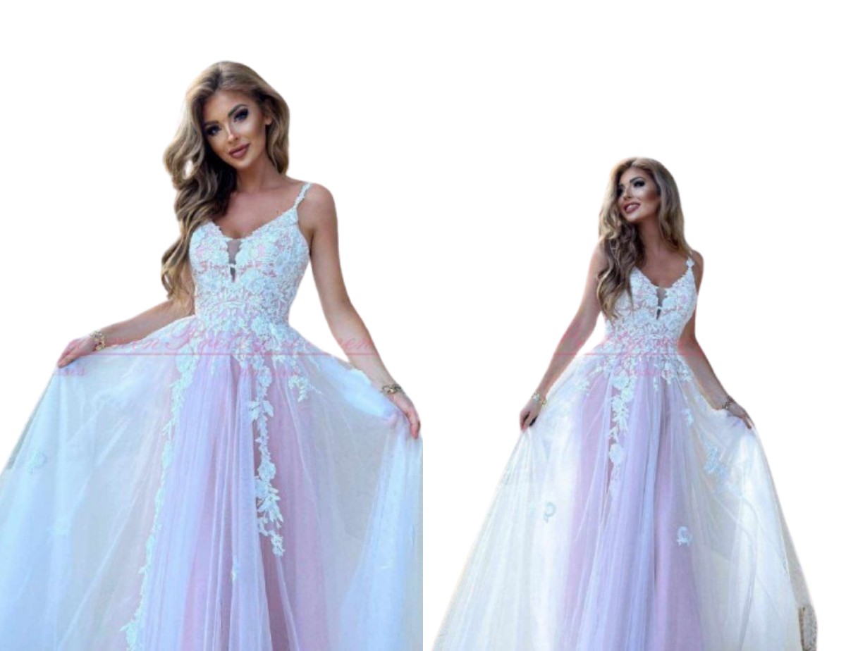 Šaty Garden Bílo-růžové 34