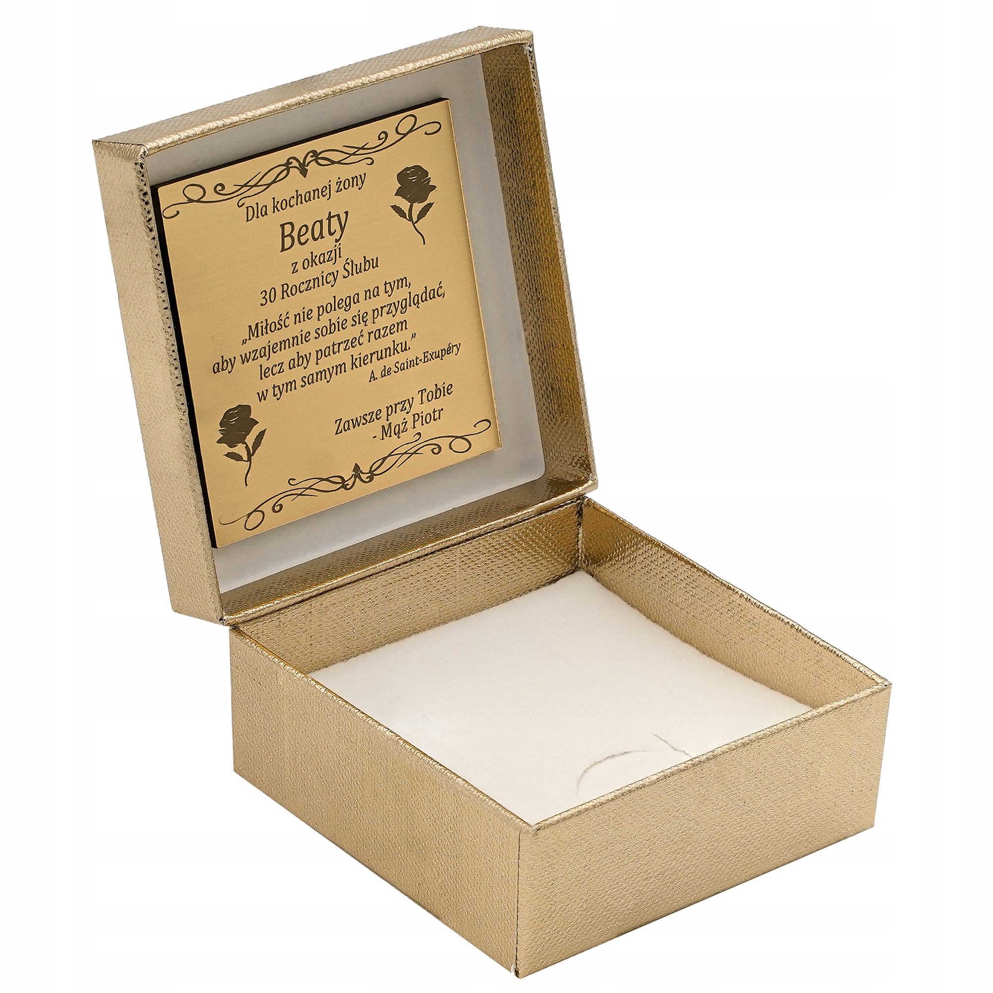 

Małe Złote Pudełko Na Biżuterię Grawer