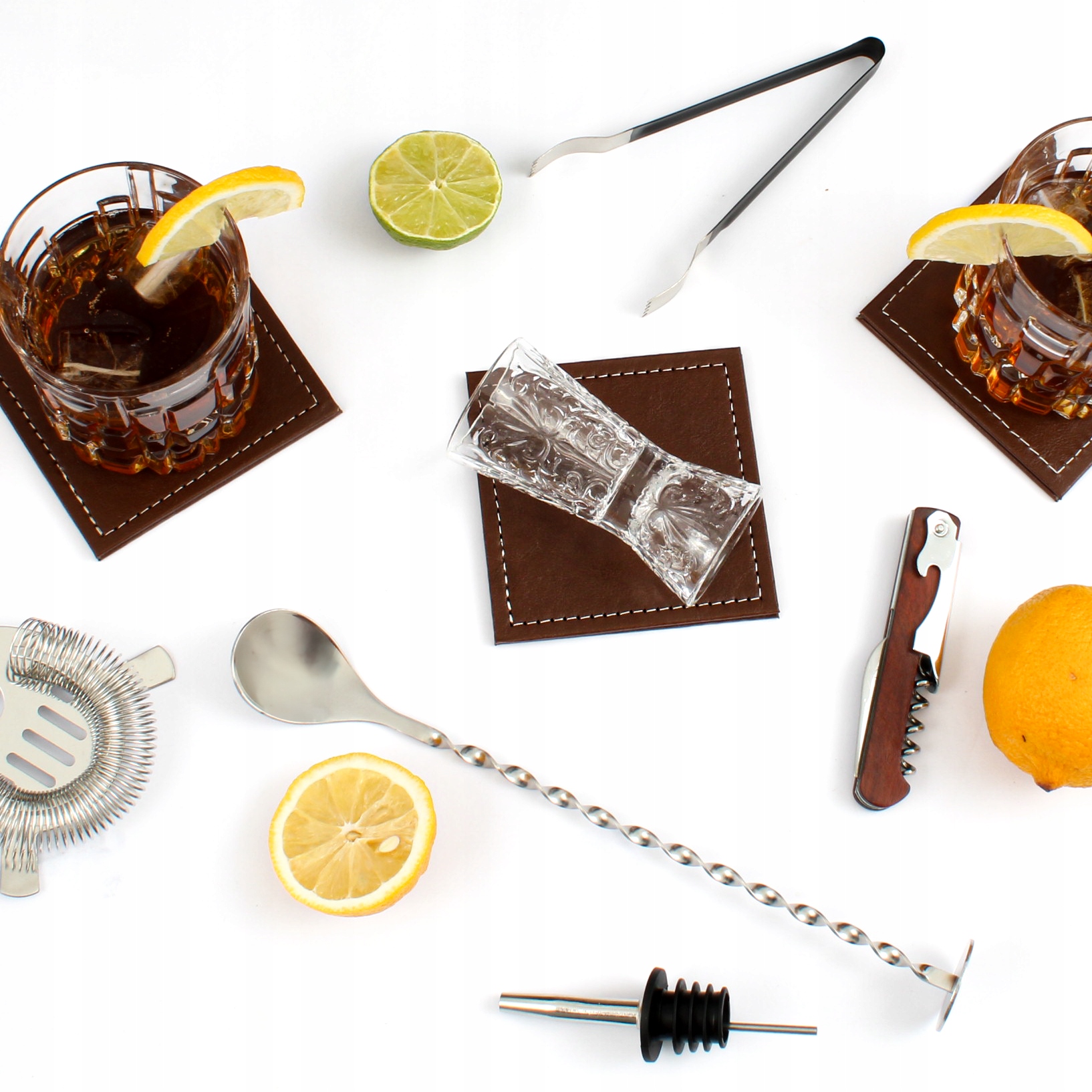 Zestaw barmański do drinków + szklanki