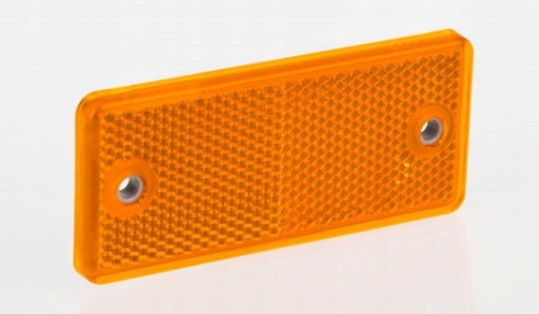 Odblask prostokątny z otworami żółty