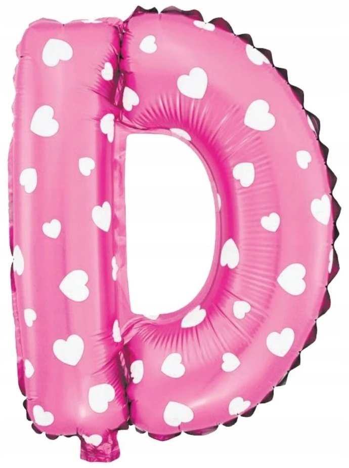 

Balon Litera D Różowy foliowy 80cm na urodziny