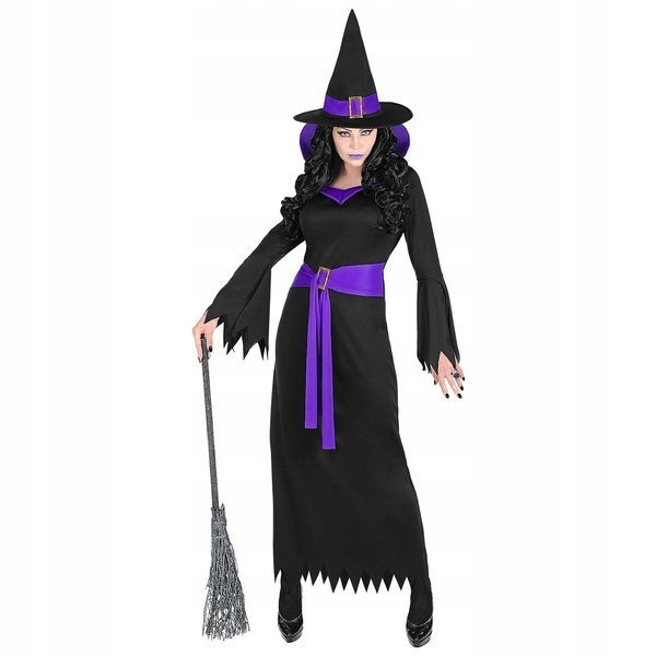 Kostým Černá Čarodějnice Halloween Klobouk Čarodějnice L