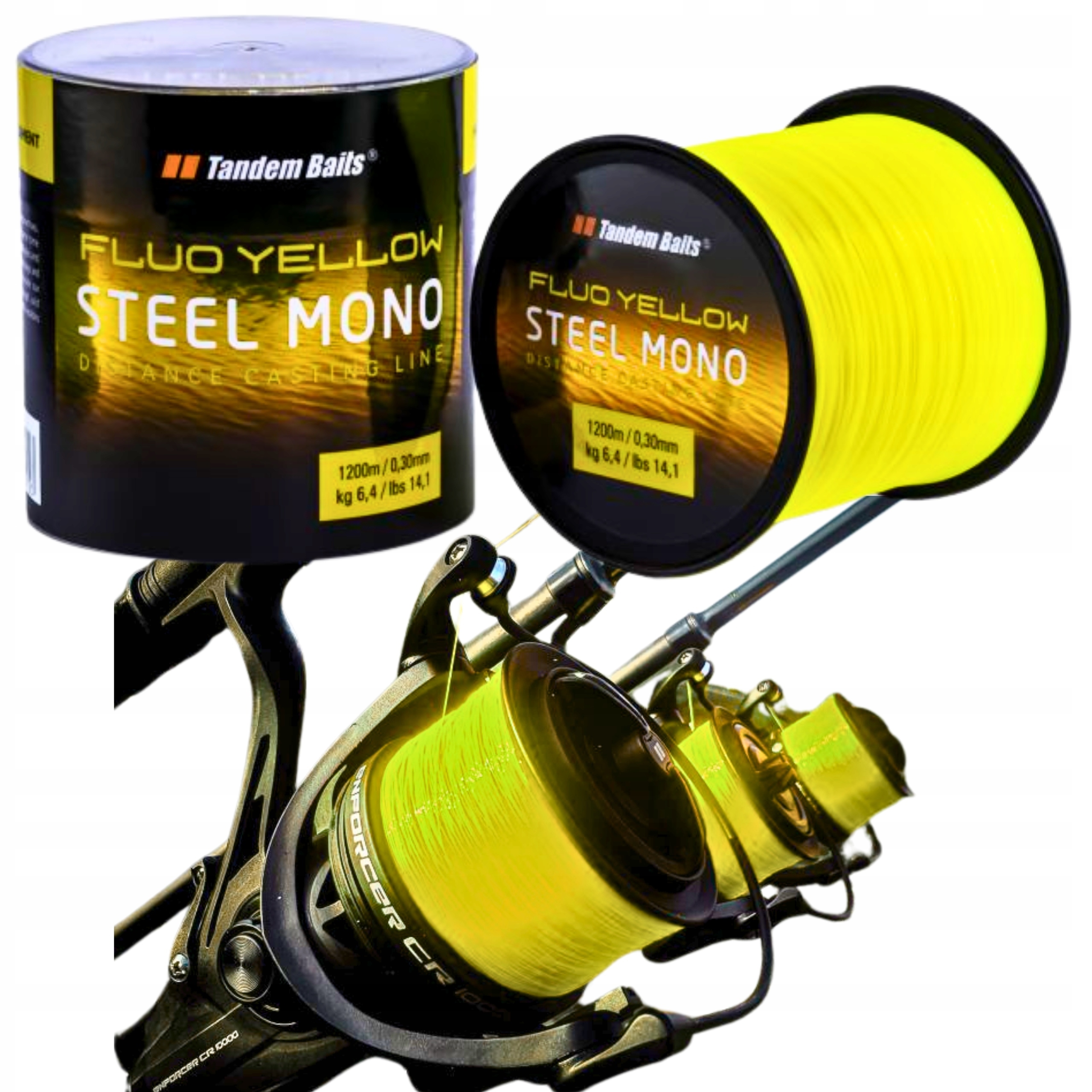 Tandem Baits Żyłka Steel Mono Fluo Żółta 0,30mm 1200m
