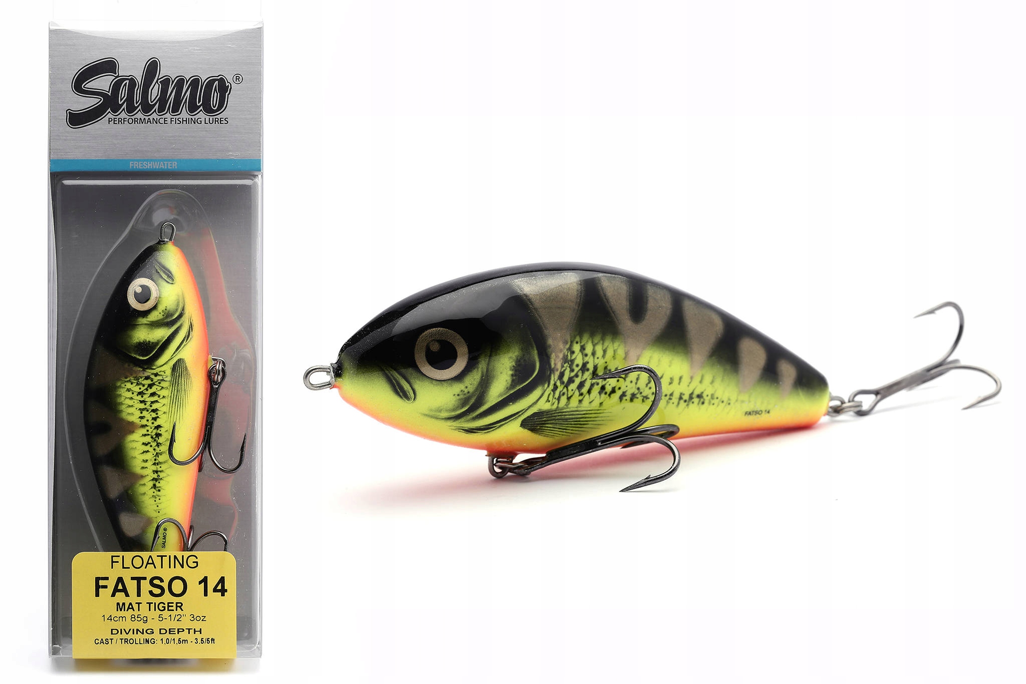 Wobler Salmo Fatso Floating Mat Tiger 14cm