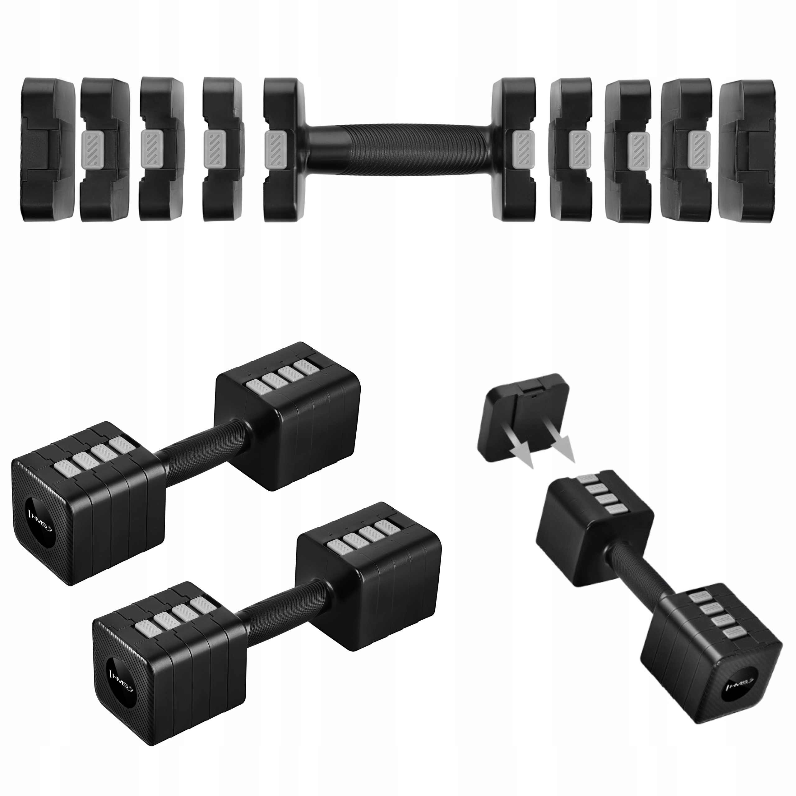 Tréninkové činky nastavitelné Hms 2x5 kg Závaží Sada 10 kg Fitness