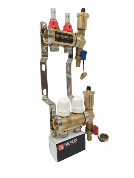 Rozdělovač pro podlahové topení, 2 okruhy