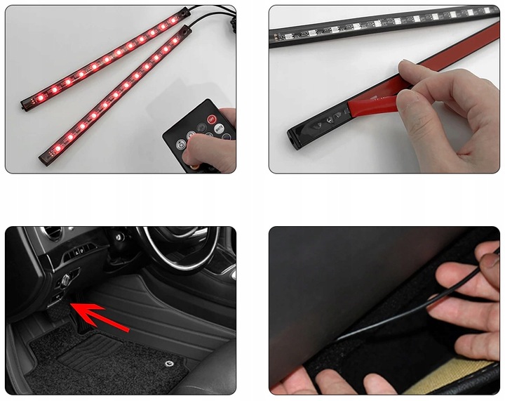 Taśma LED LED RGB NEONY do wnętrza samochodu Producent części Inny