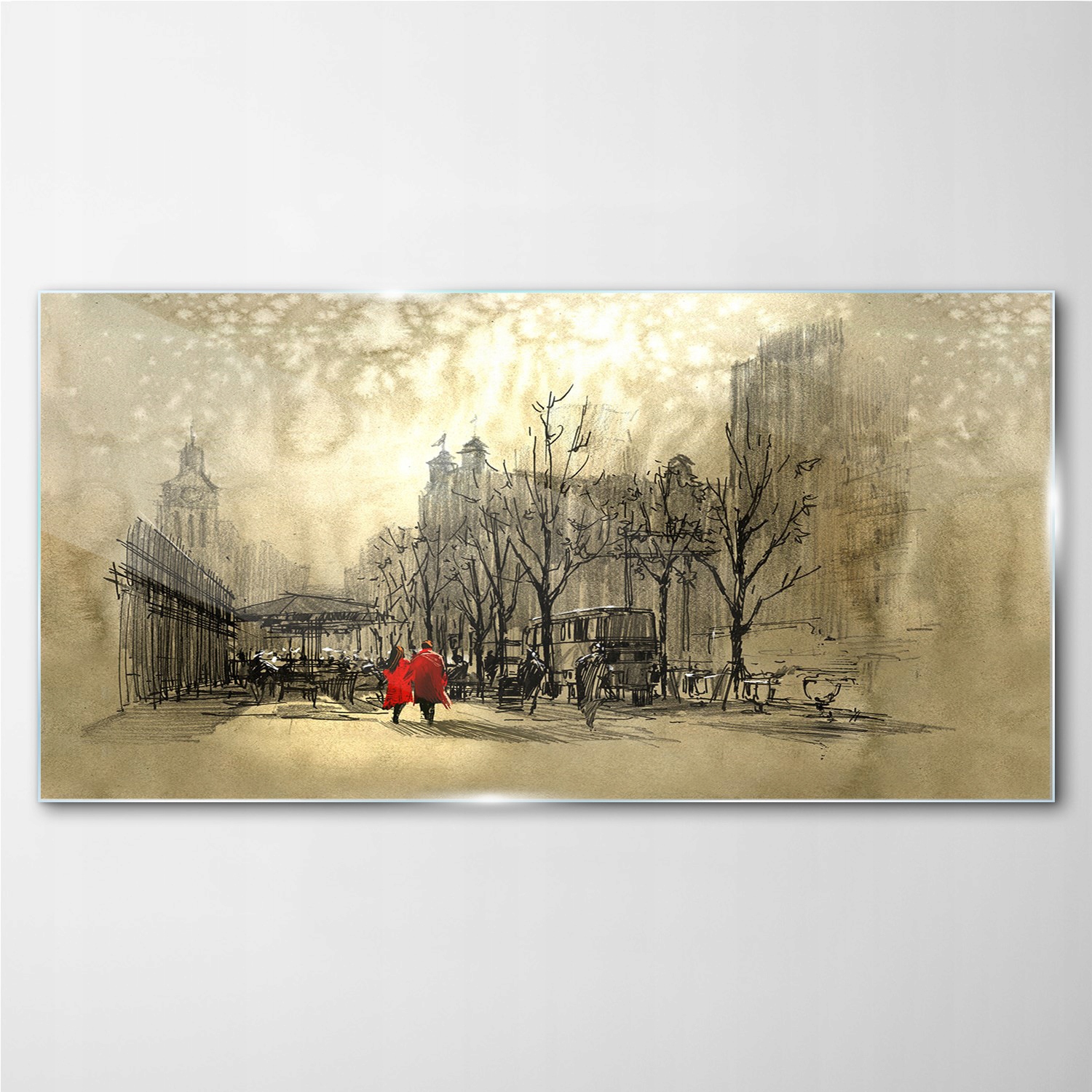 

Foto-obraz na ścianę szklany Miasto para 100x50 cm