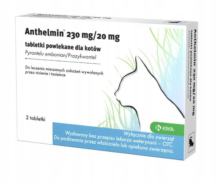 

Anthelmin na odrobaczanie dla kotów 2 tabletki