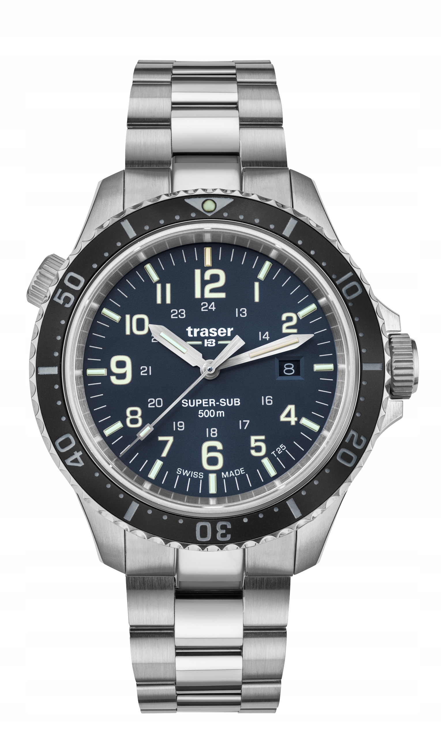 Nové Originální Pánské Hodinky Traser TS-109373 stříbrné P67 gravírování datového boxu