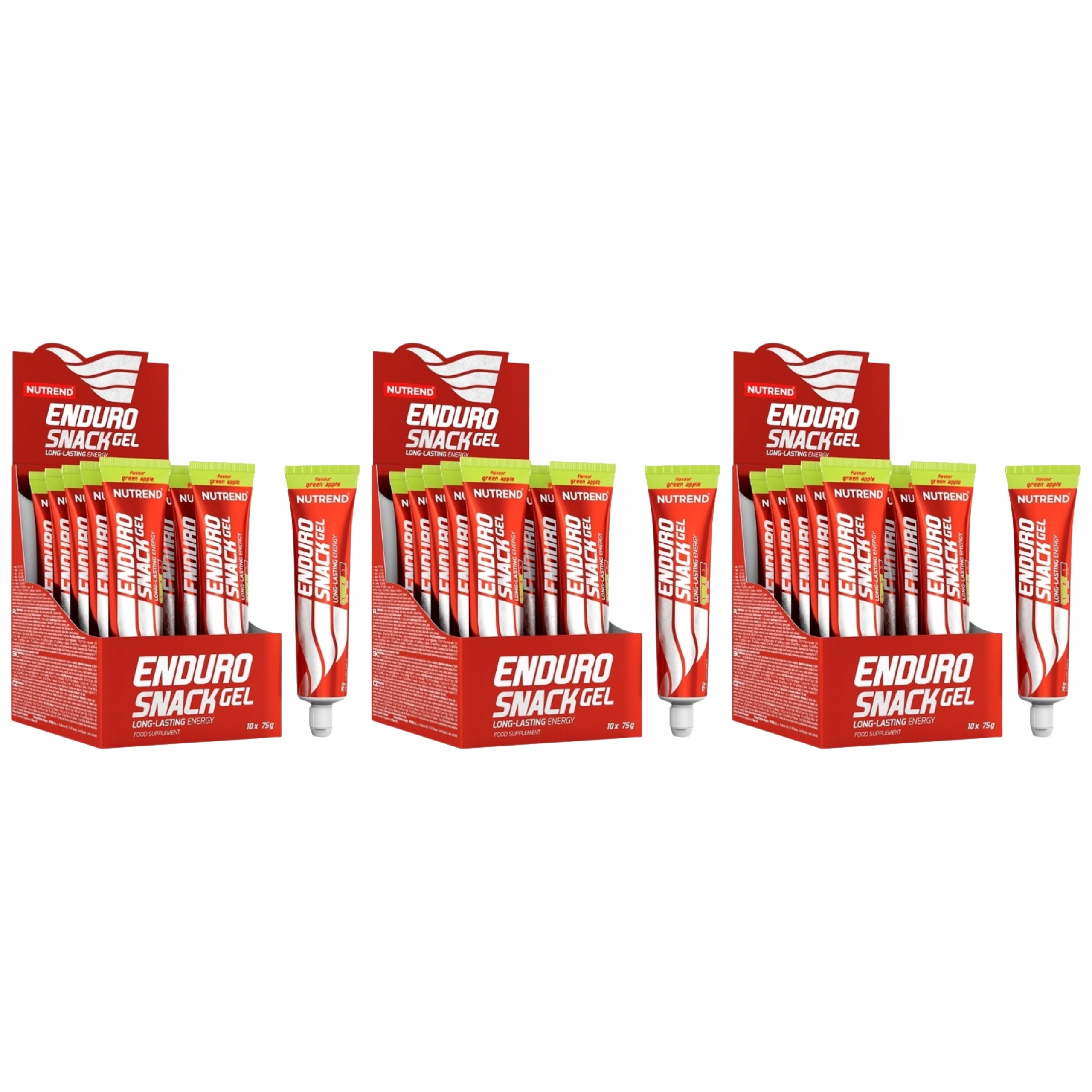 3x Energetický Gel Endurosnack Palatinose Bcaa Odolnost 10x75 g Nutrend