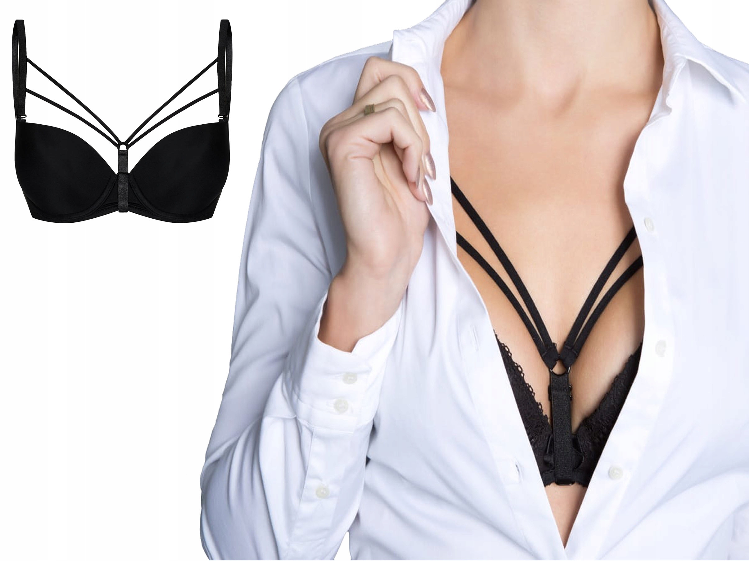 

Julimex Decollete Twin Ramiączka Ozdobne Czarny