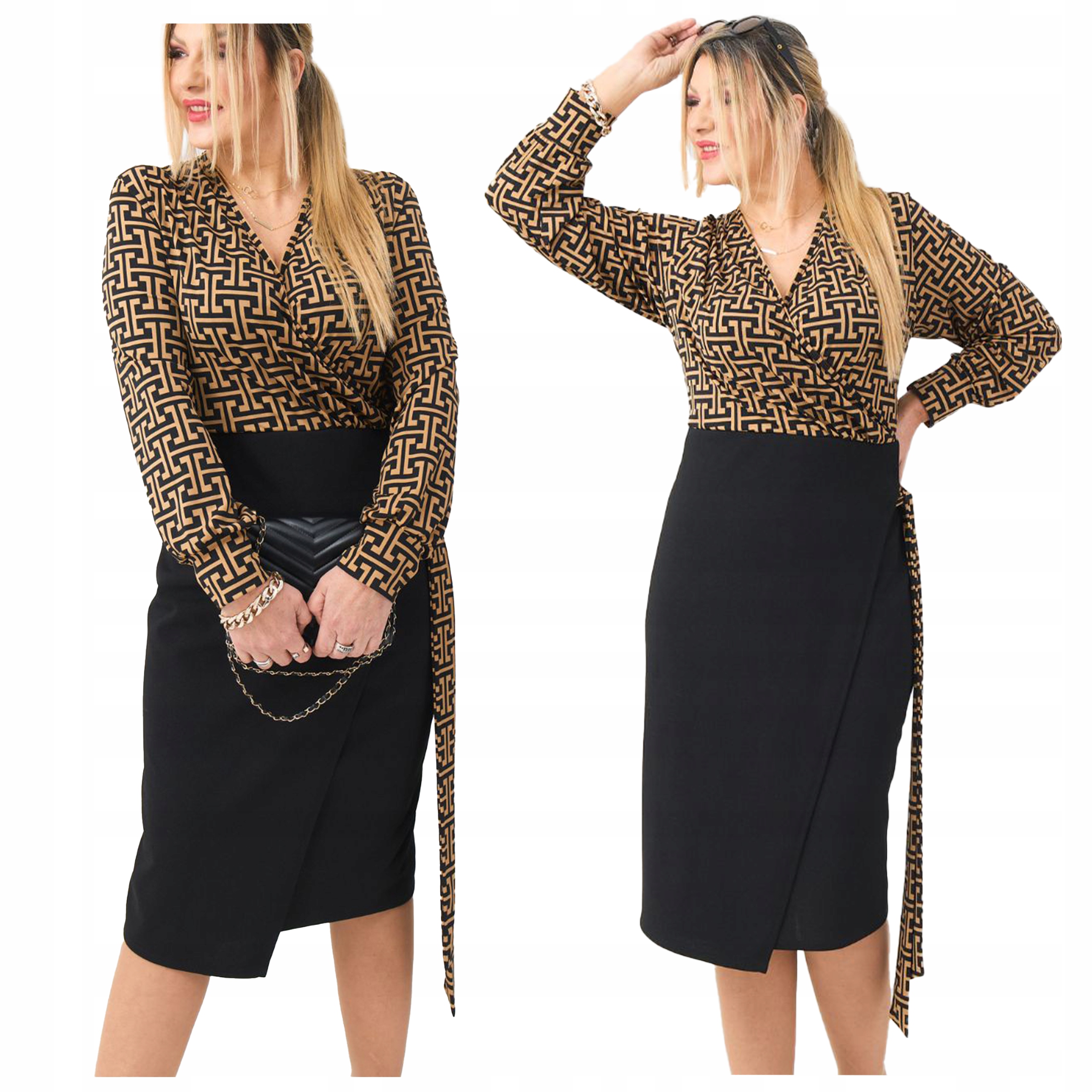 Sukienka kopertowa asymetryczna Polski Producent duże rozmiary