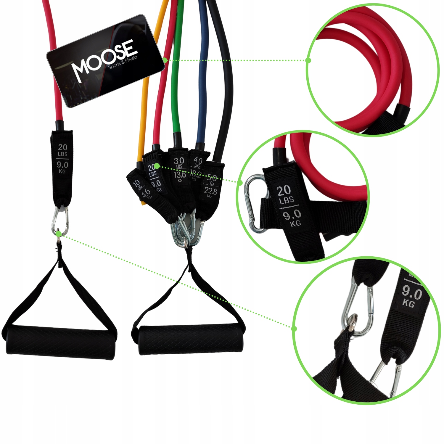 TRB GUMY OPOROWE DO ĆWICZEŃ ZESTAW 5SZT EKSPANDERY PROFESJONALNE FITNESS Szerokość 12 mm