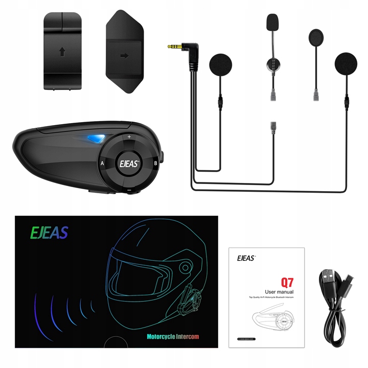 ESTGOUK Q7 Motocykl Walkie Talkie Bluetooth IP67