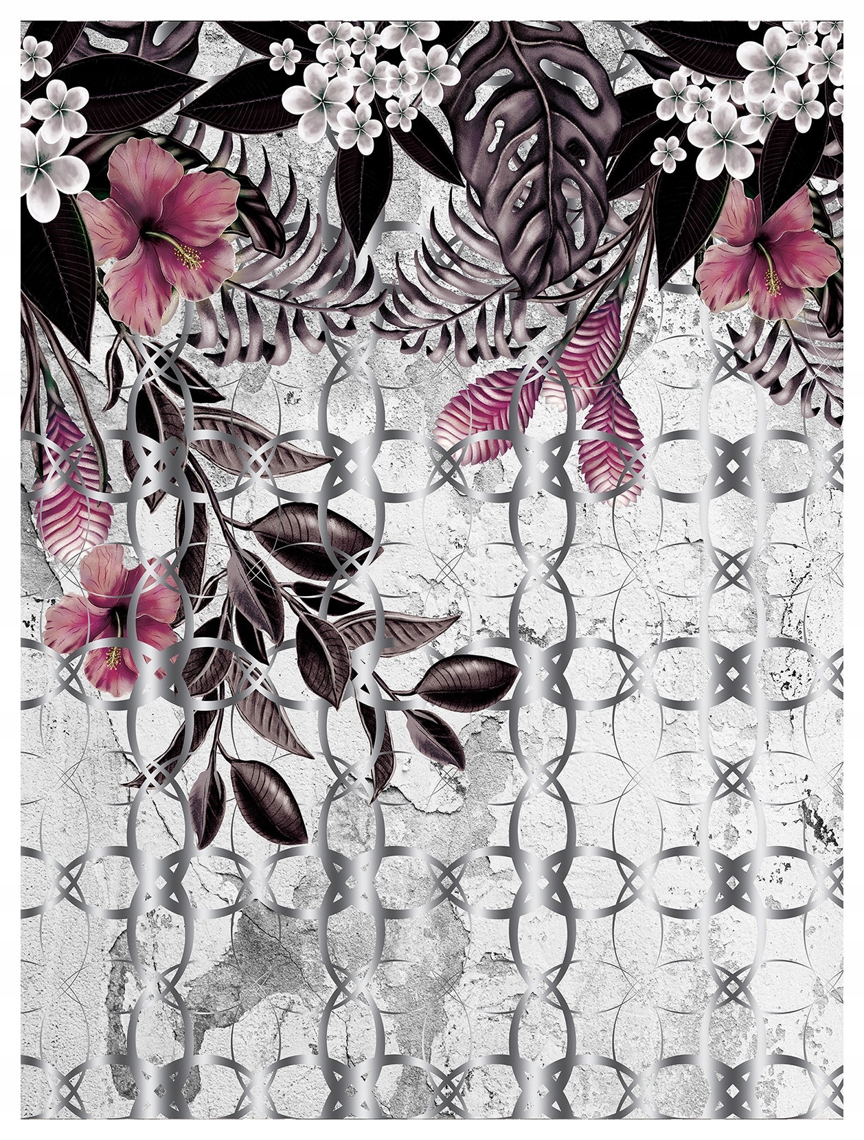 Vliesová fototapeta Hibiskus Květinový vzor harmonie barev 184x254 lepidlo