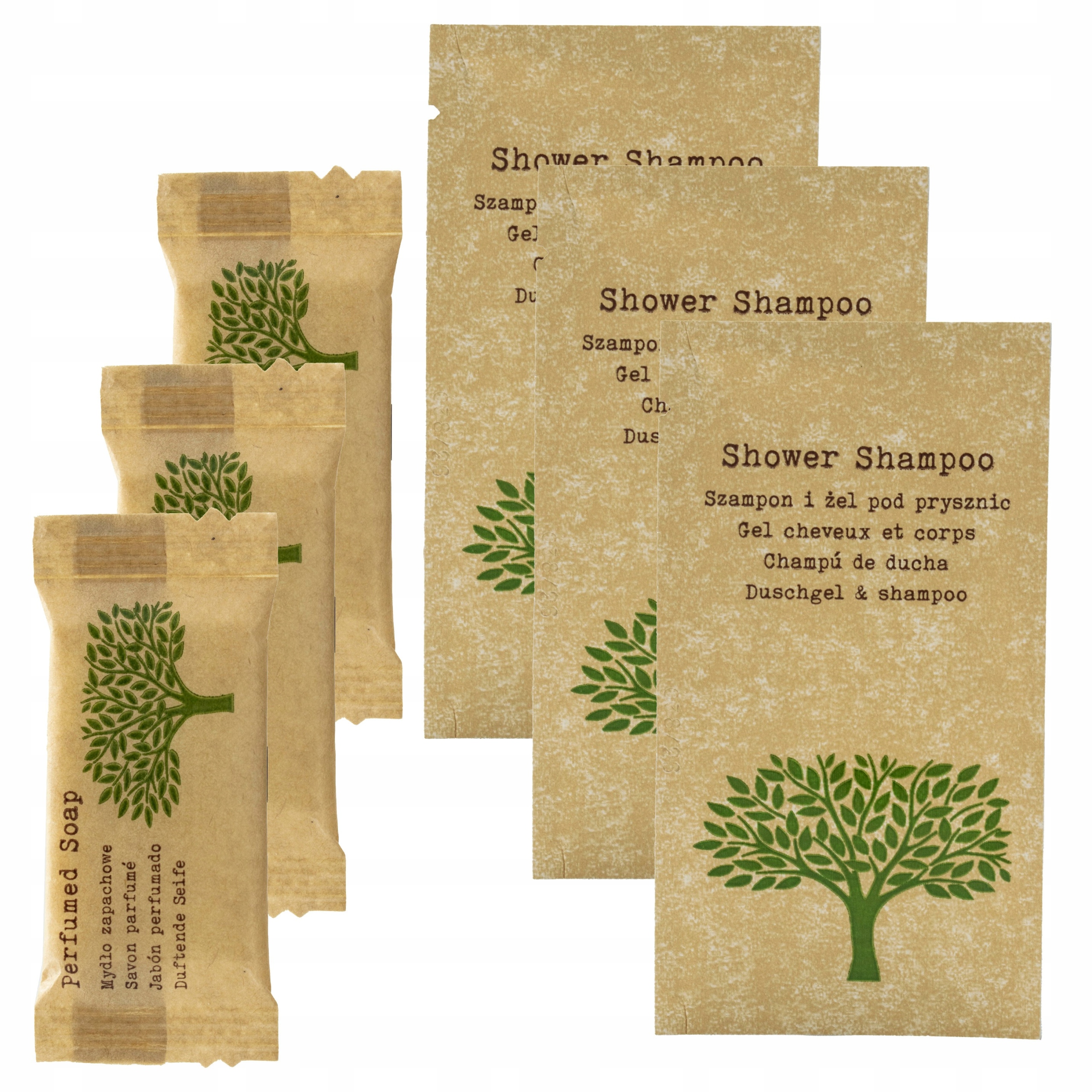 Zestaw kosmetyków dla hoteli Nature szampon-żel 10ml 100szt mydło 10g 100