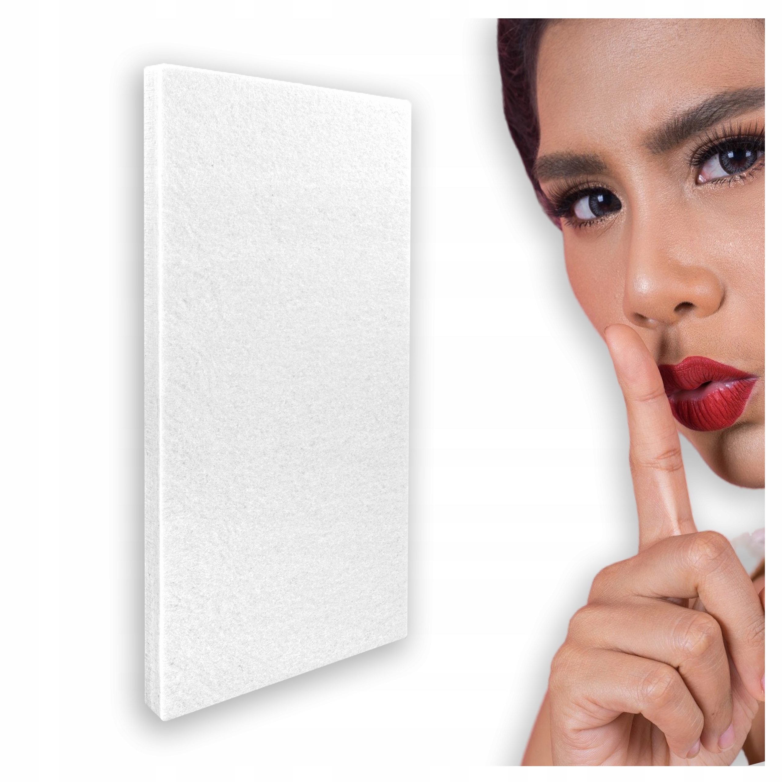 Biely akustický panel obdĺžnikový 0,5 m2 podložka z netkanej textílie ideálna do štúdia