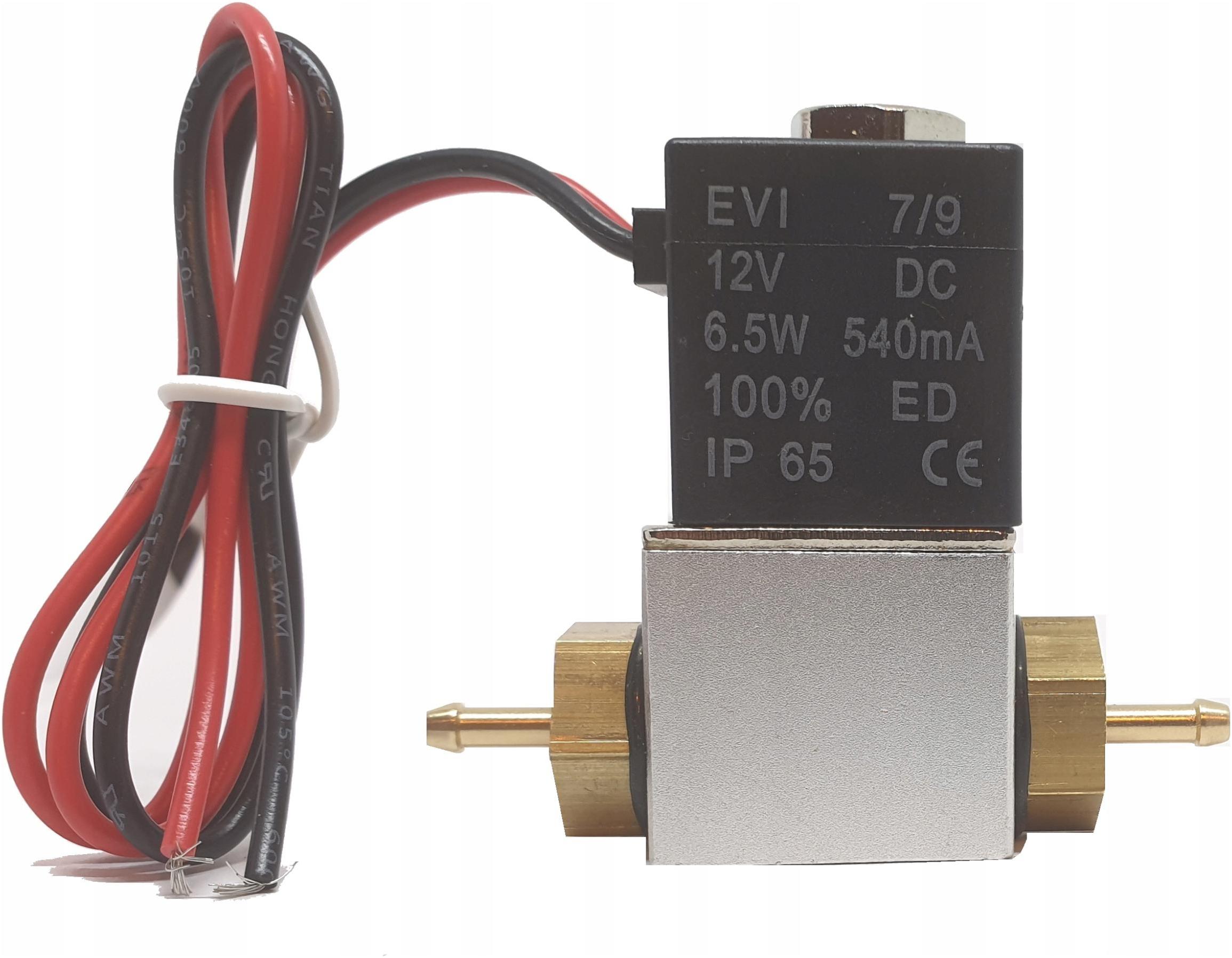 Zawór elektrozawór 12V paliwo olej powietrze 3,5mm