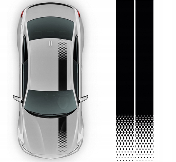 2xNAKLEJKA Grafika na auto Pásy Sportovní Pásky Geometrický Vzor 20x180