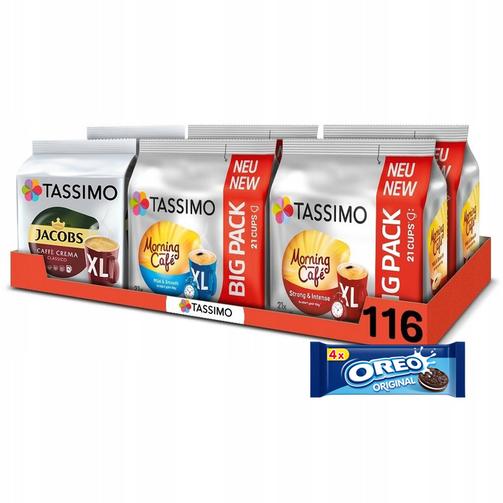 Kapsułki Tassimo MEGAPACK zestaw mix kaw czarnych, 5+1 opakowanie GRATIS!