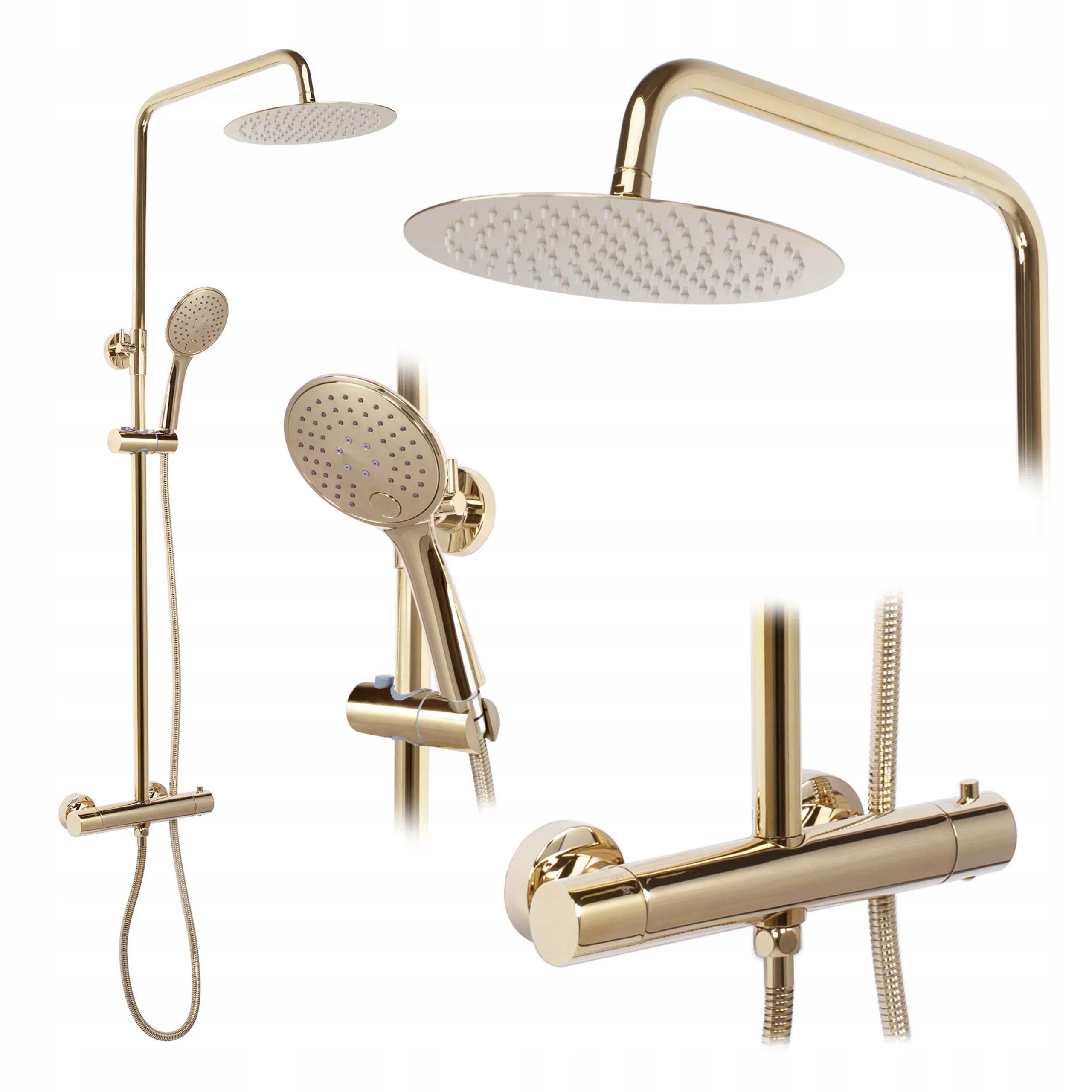 Sprchový set s termostatom Zlatý nástenný sprchovací Rea Vincent