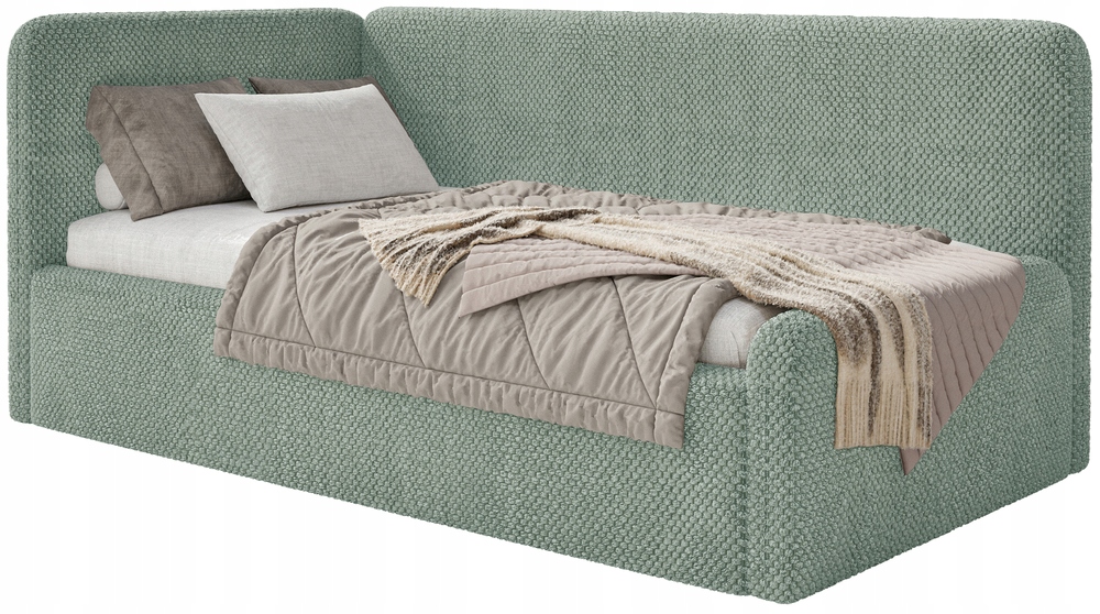 Postel pro mláděž 90x200 cm Fanklo šalvějová plyš matrace levá