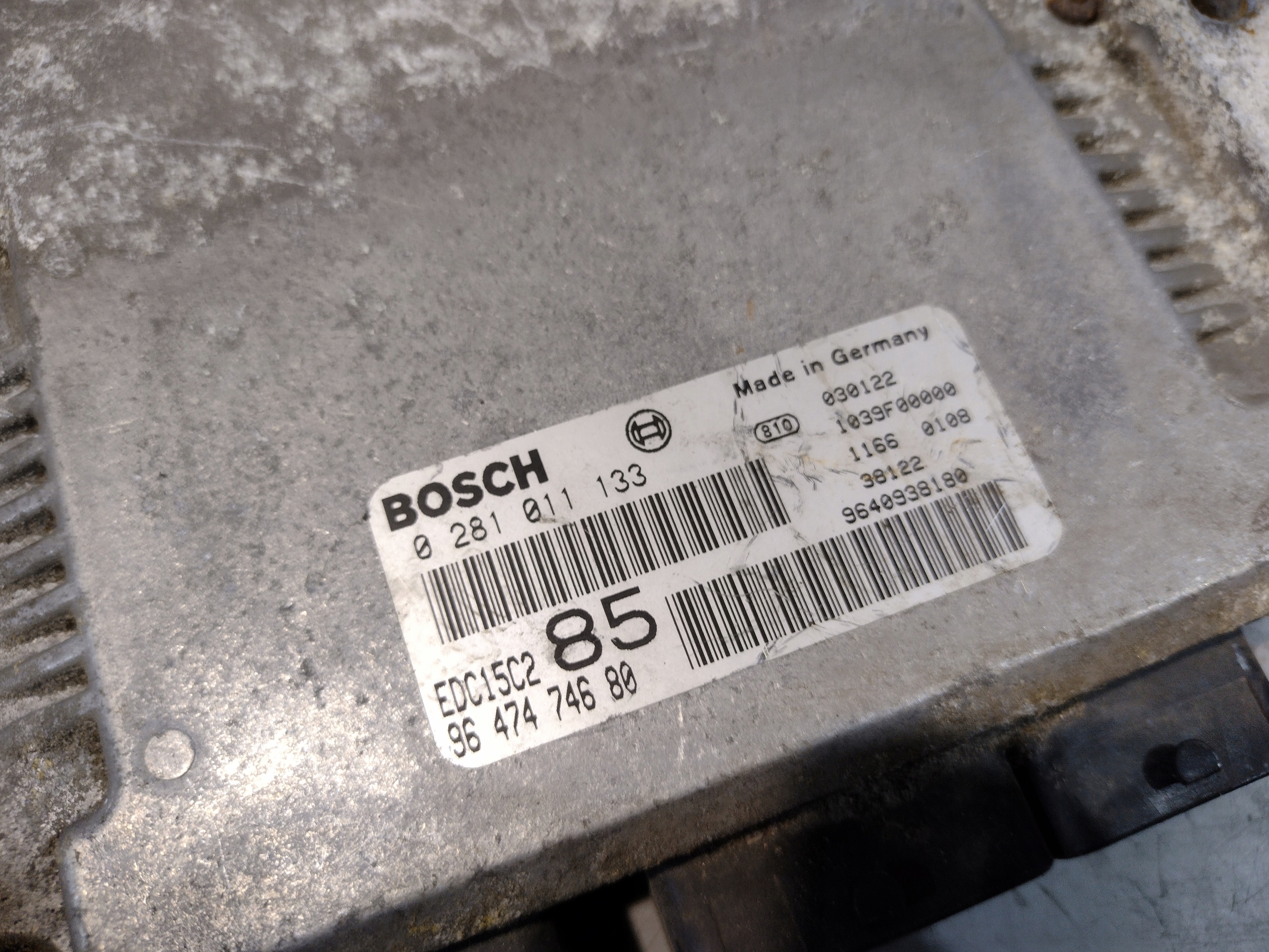 control unit of the engine Citroen C8 9647474680