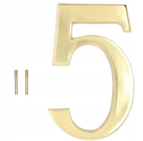 Číslice Na Dveře Dům Budova Číslo Adresa Kovová Mosaz Zlatá 19 CM 5