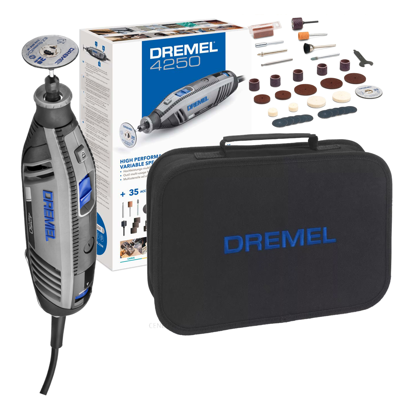 Szlifierka Wielofunkcyjna Dremel 4250 35 Akcesoriów Torba Ochronna