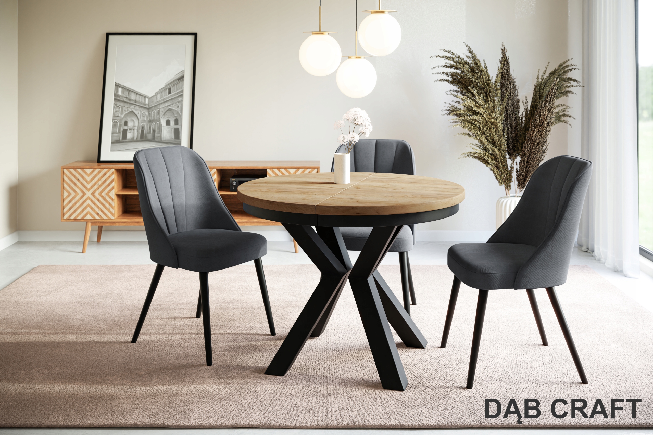 Stół rozkładany Fi 120/200 LOFT OKRAGŁY nogi metal EAN (GTIN) 5904610873526