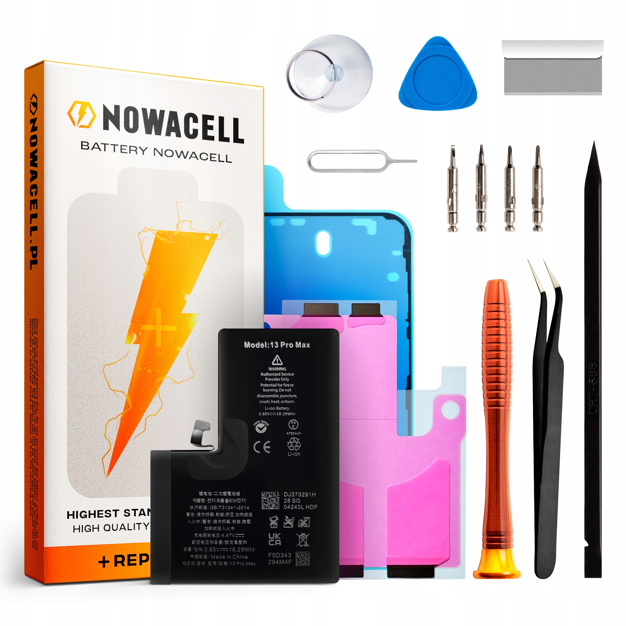 Baterie pro iPhone 13 Pro Max Větší kapacita 4750 mAh Sada Nowacell