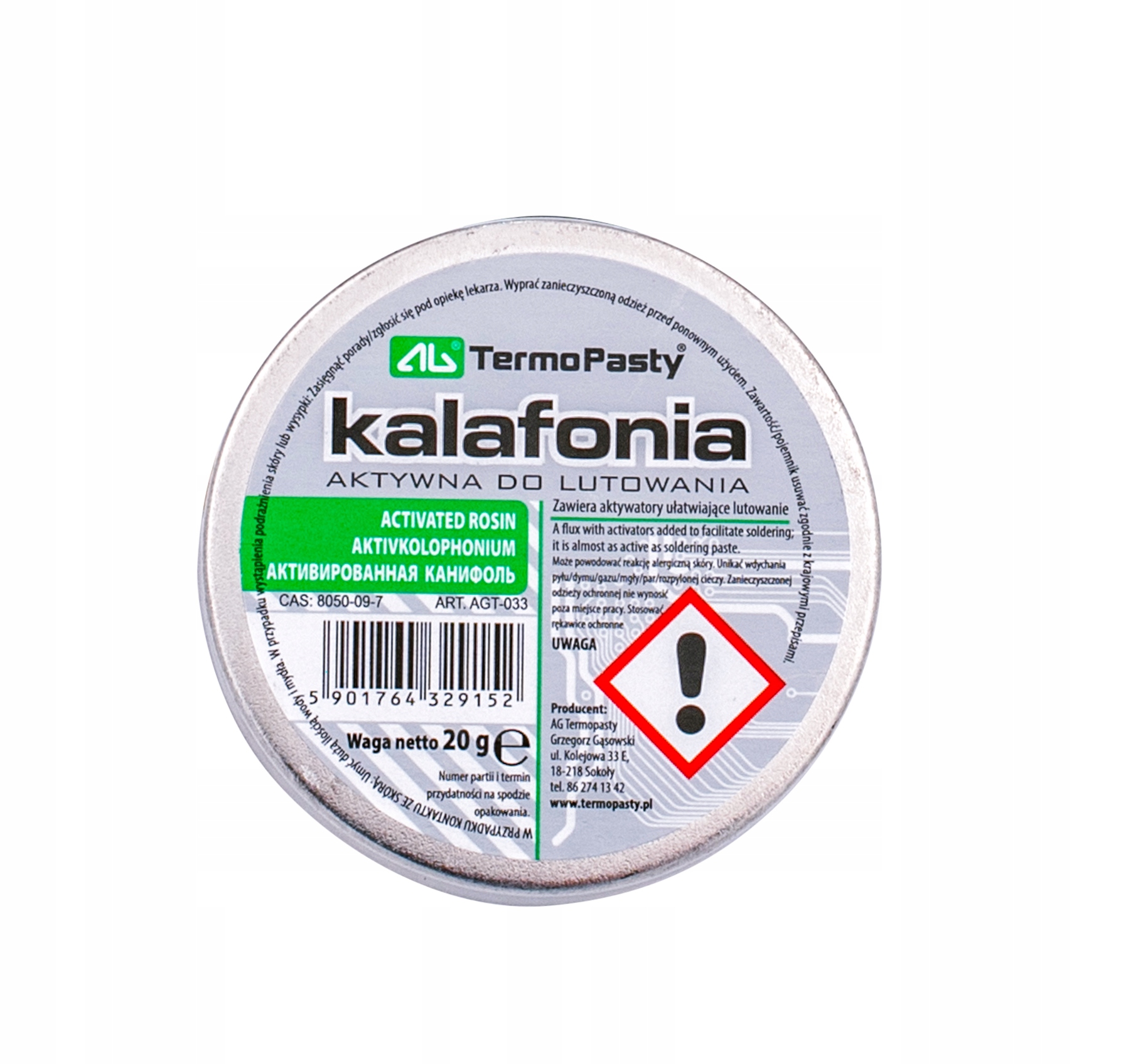 

Kalafonia 20G Do Lutowania Ag Termopasty