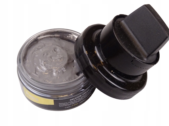 Pasta krem woskowy DELICATE CRAM z gąbką do butów 50 ml ciemno szary