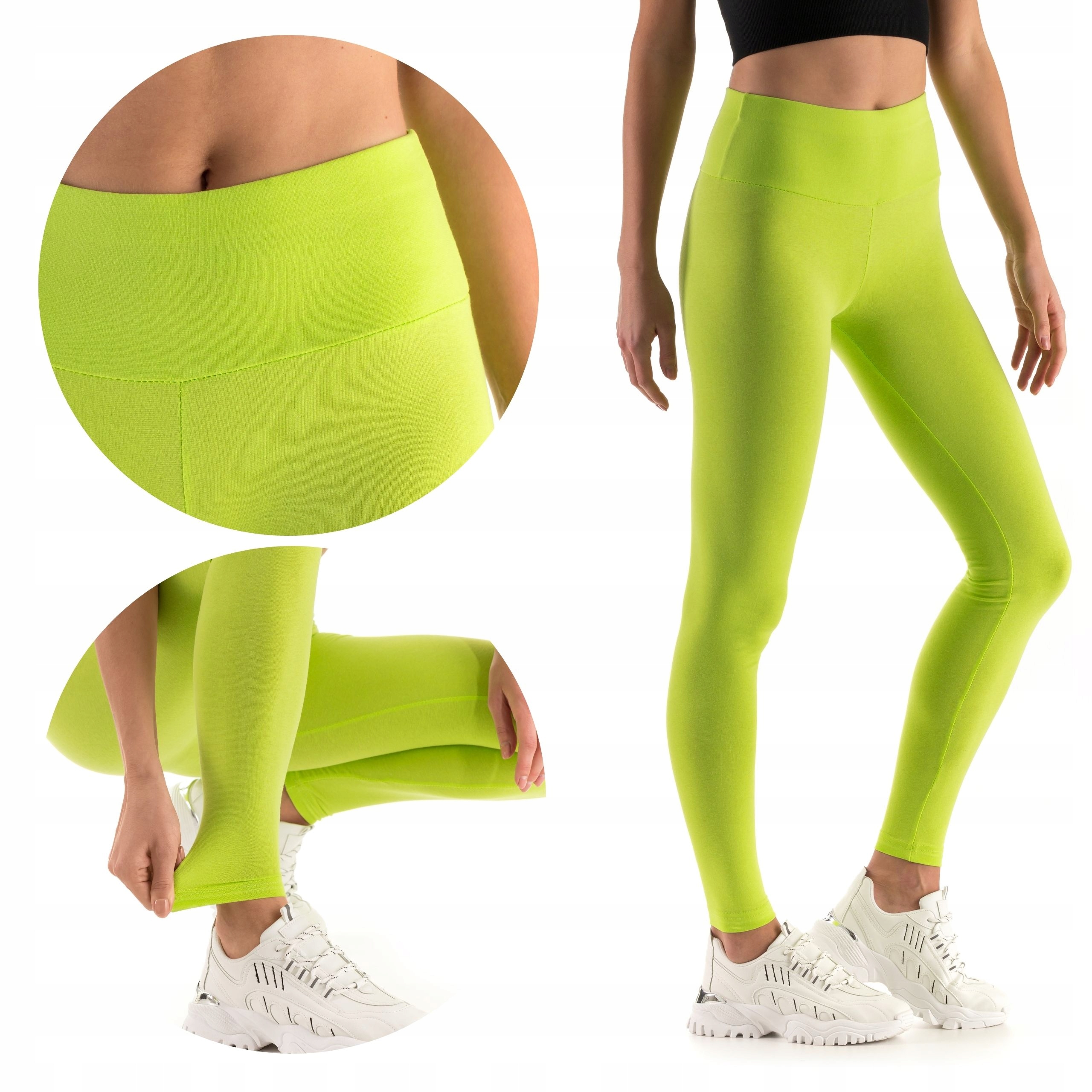 

Legginsy Damskie Z Wysokim Stanem Getry Limonka 44