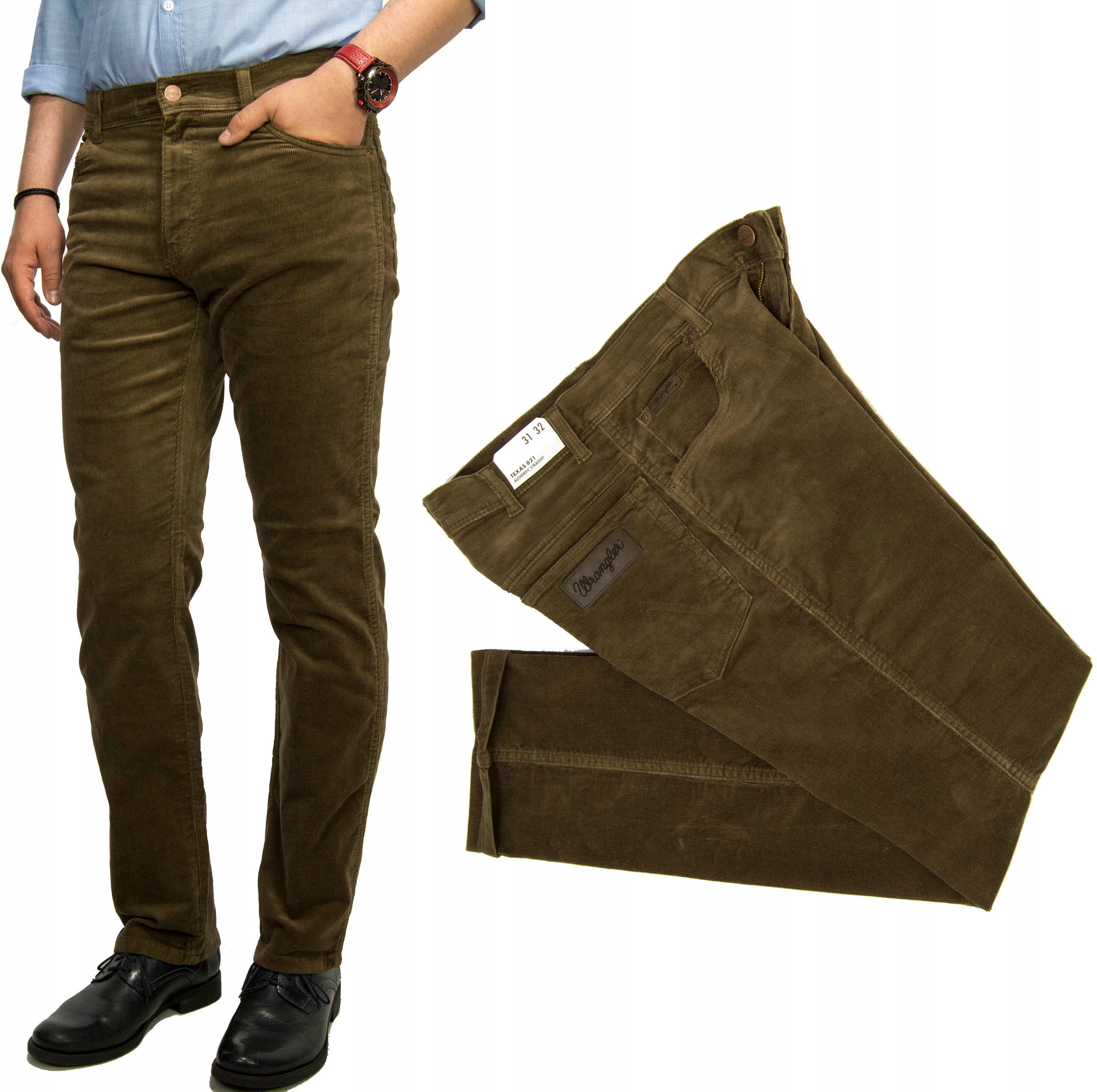 

Wrangler Texas Teak męskie spodnie sztruks W30 L32