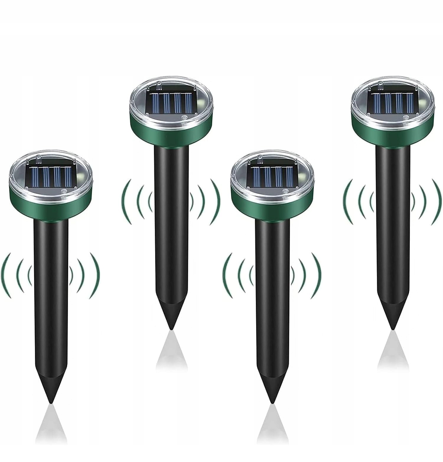 ULTRADŹWIĘKOWY SOLARNY ODSTRASZACZ ZWIERZĄT 4SZT SOLARNY ODSTRASZACZ KRETÓW Stan opakowania oryginalne