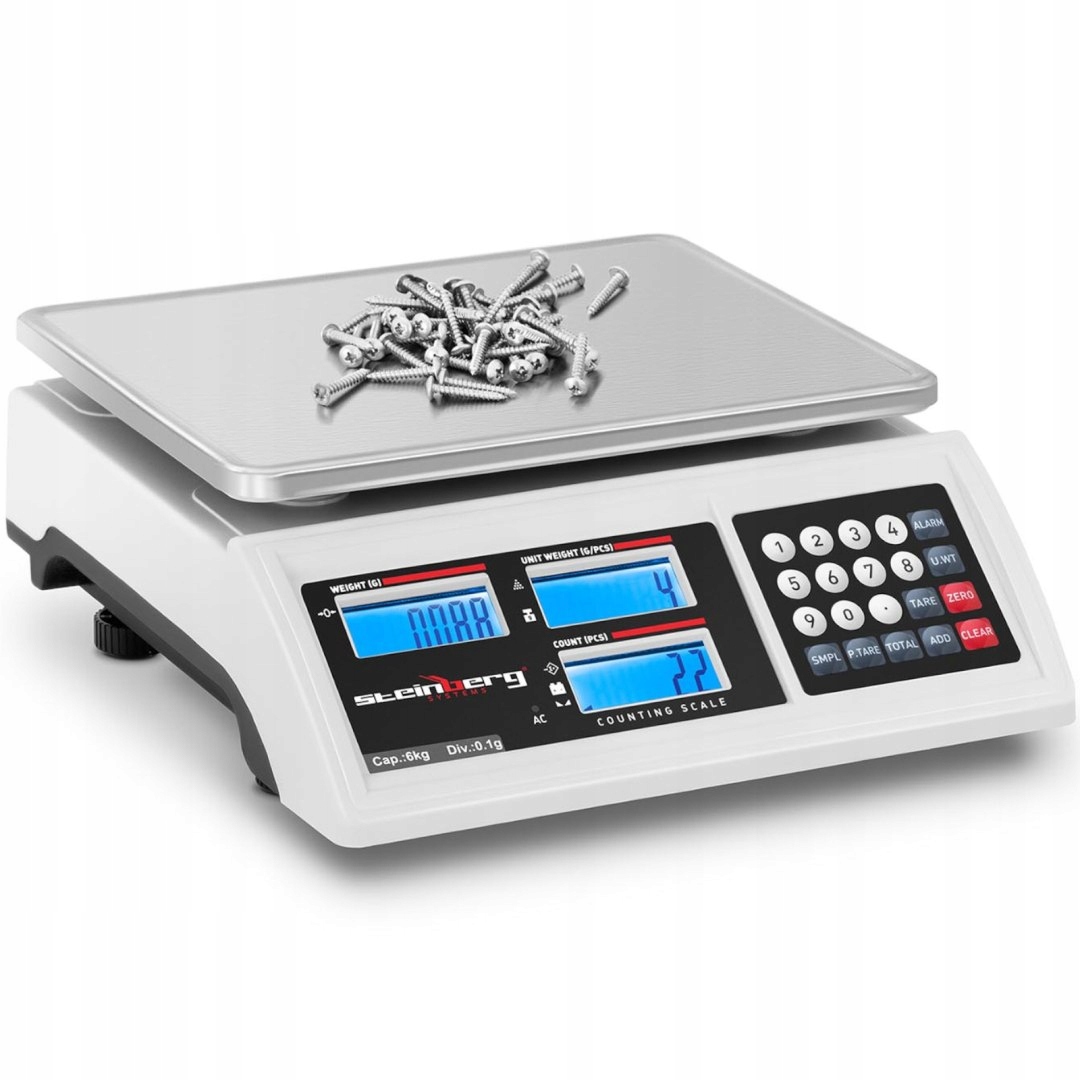 Waga sklepowa handlowa licząca LCD RS232 6000 g / 0.1 g Stan opakowania oryginalne