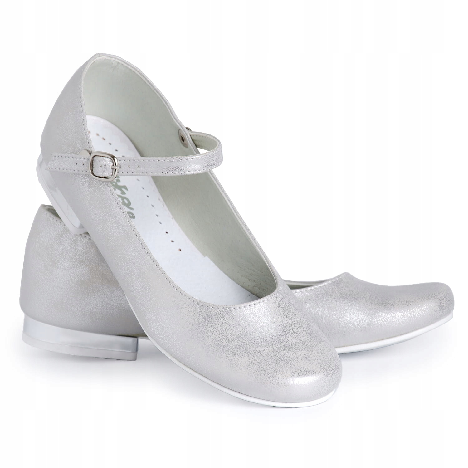 

Buty wizytowe srebrne dziewczęce z paseczkiem r 34