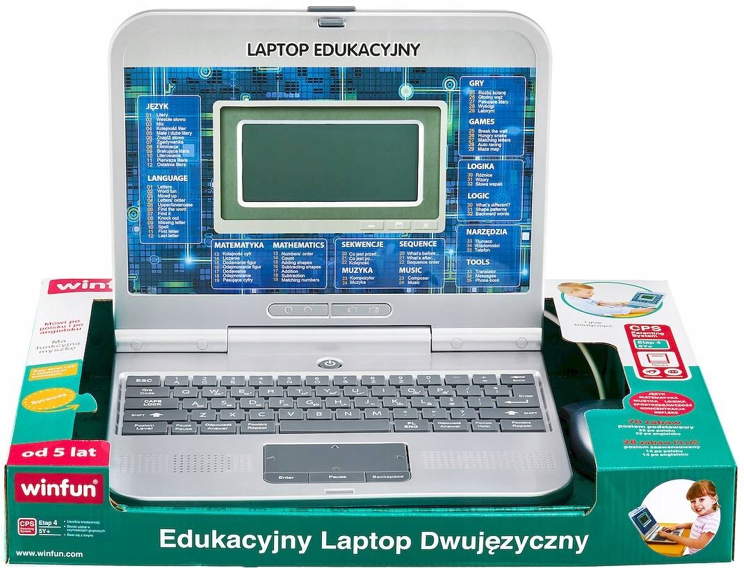 LAPTOP EDUKACYJNY DLA DZIECI PL/ANG 98 PROGRAMÓW Bohater brak