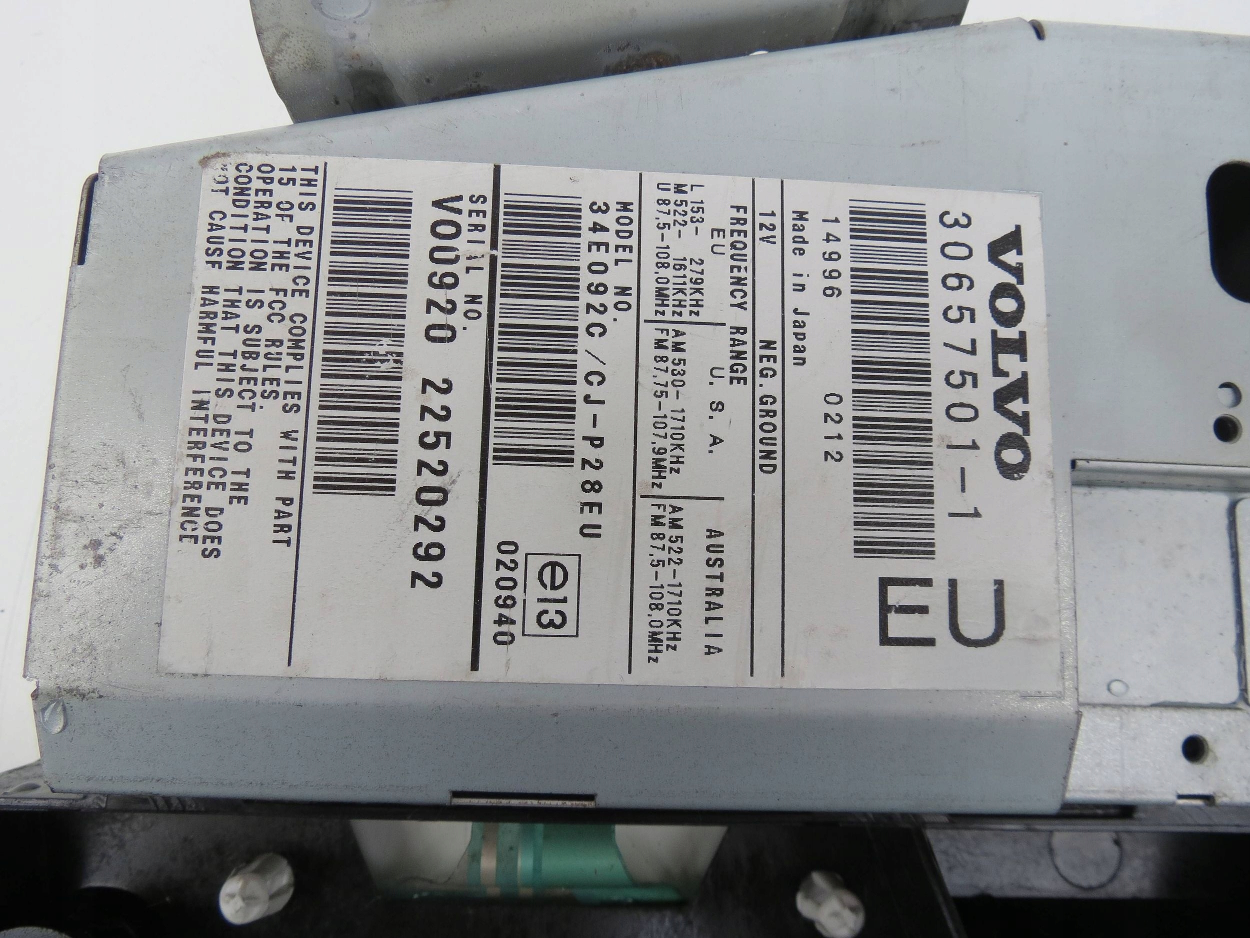 Antenne GPS VOLVO XC90 3.2 86510131
