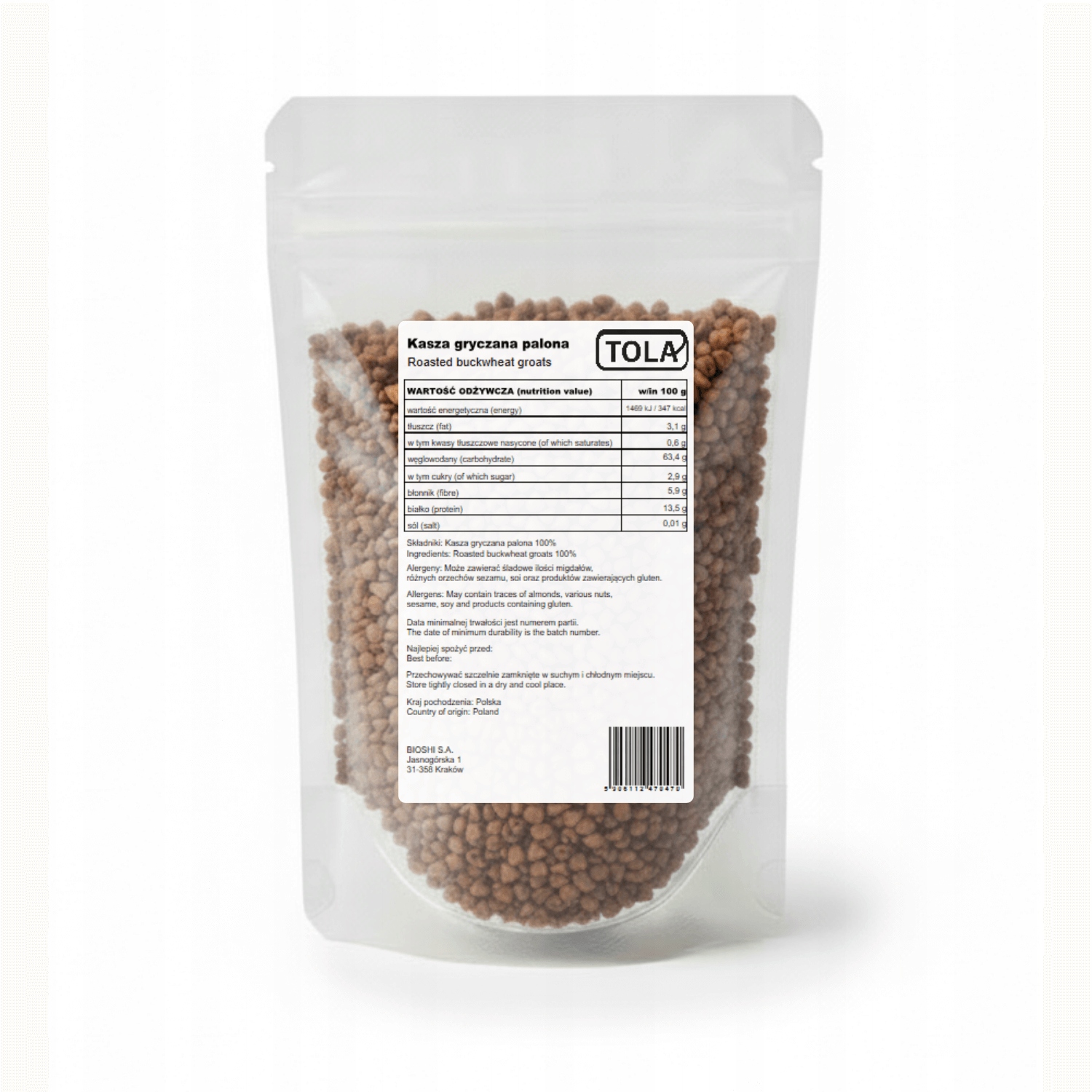 Levně Pražená pohanková kaše 10 kg – přírodní, vysoká kvalita Tola