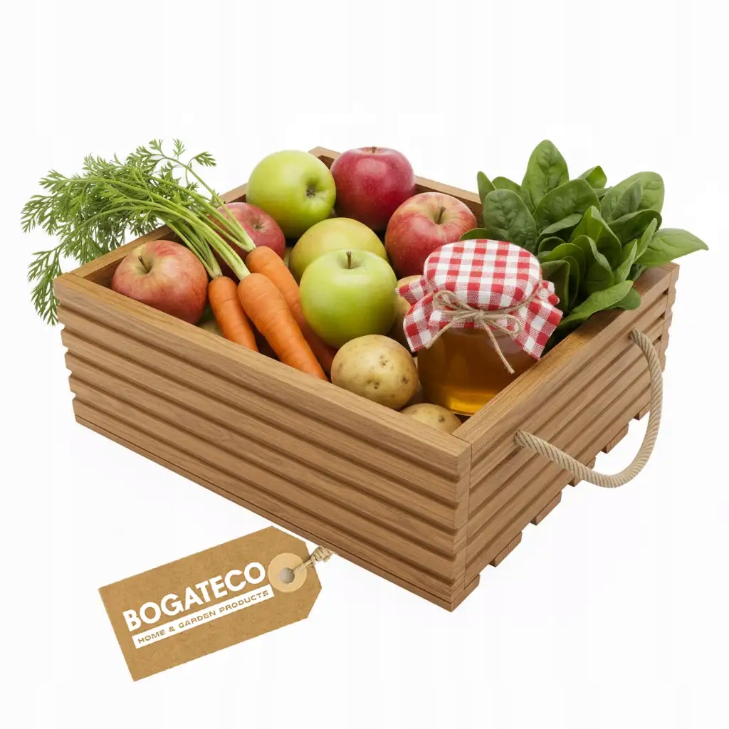 Dřevěná Krabička S Úchytem Pro Skladování 40x35x14,5 cm Světle Hnědá