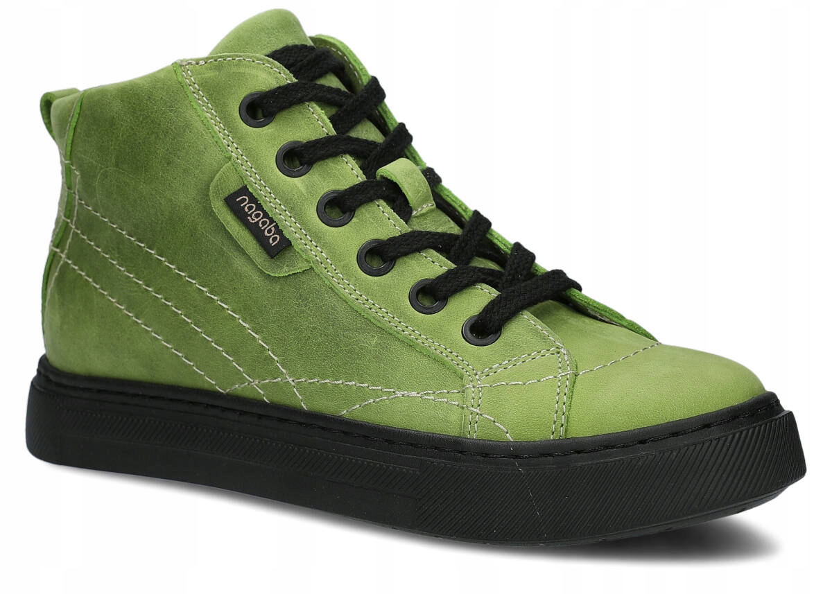 Nagaba 252 Pistácie Pohodlné Dámské Kožené Boty Polský Výrobce