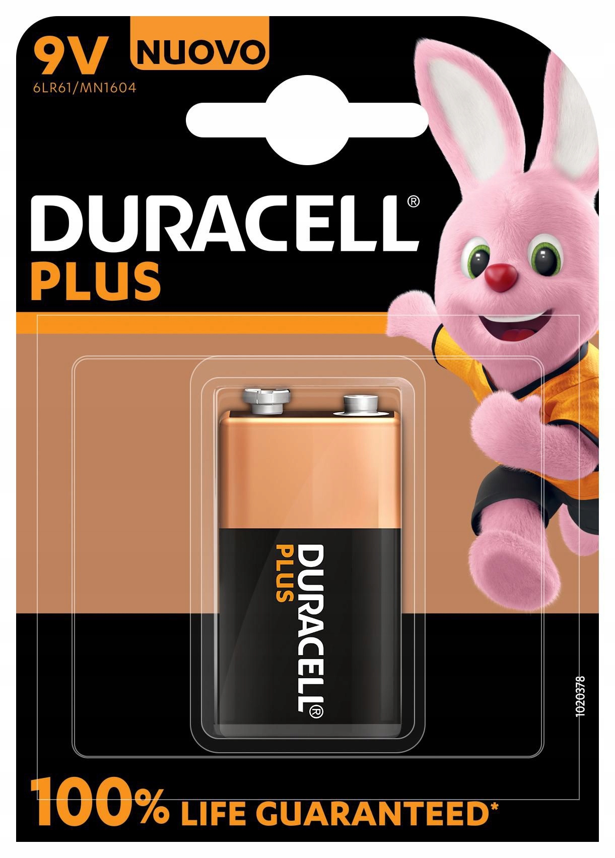 Bateria jednorazowa 9V alkaliczna Duracell Plus 100, 142190