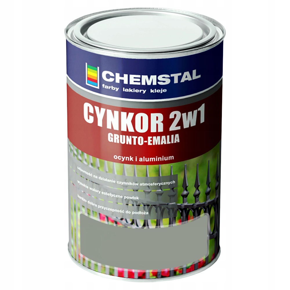 Grunto-Emalia stal ocynk Cynkor 2W1 Chemstal Popielaty 10L