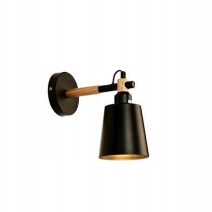

Kinkiet Lampa Ścienna Loft E27 Drewno Czarny